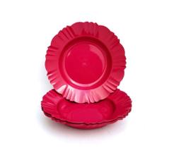 Kit Com 10 Prato Fundo Redondo De Plástico Para Refeições Kit Com 10 Prato Fundo Redondo De Plástico Para Refeições