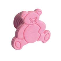 Kit Com 10 Puxador Para Móveis De Urso Rosa