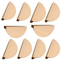 Kit com 10 Puxadores Meia Lua para Gaveta e Armário Alumínio Maciço Acabamento Rosé