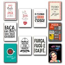 Kit Com 10 Quadros Decoração Parede Placa MDF 3mm Cozinha
