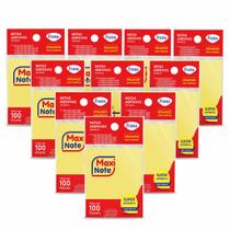 Kit com 10 Recados Adesivos 76x76mm Amarelo 100 Fls Frama Kit com 10 Recados Adesivos 76x76mm Amarelo 100 Fls Frama