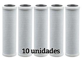 Kit Com 10 Refil Carbon Block Carvão Ativado 9 3/4 10 Kit Com 10 Refil Carbon Block Carvão Ativado 9 3/4 10