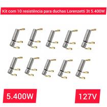 Kit Com 10 Resistência Maxi Ducha 5.400w 127V Chuveiro e Torneira 3T Tipo Lorenzetti
