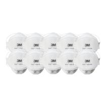 Kit com 10 Respiradores Descartáveis Aura 9320+br-Branco 3m