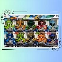 Kit com 10 Robôs Guerra Brinquedo Bonecos Vira Carro e pode emenda robô grande.