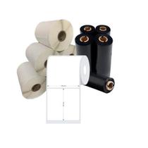 Kit Com 10 Rolos Etiqueta Couche 100X100 E 5 Ribbons Cera