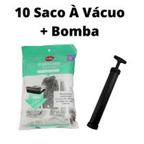 Kit Com 10 Saco À Vácuo 67x109cm + Bomba