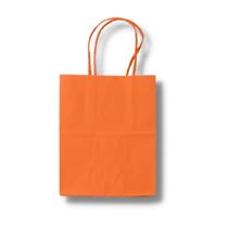 Kit com 10 Sacolas de Papel Laranja 23,5x10x31,5cm com Alça Kit com 10 Sacolas de Papel Laranja 23,5x10x31,5cm com Alça