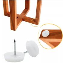 Kit com 10 Sapata Prego 18mm Branca Pé Deslizante Para Cadeira Mesa Kit com 10 Sapata Prego 18mm Branca Pé Deslizante Para Cadeira Mesa