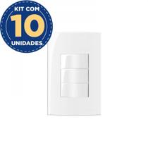 Kit Com 10 Sleek Interruptor 3 Teclas Paralelos 10a