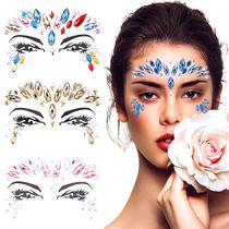 Kit com 10 Strass Acrílico Adesivo Brilho Cristal Pedraria Corpo e Rosto Maquiagem Carnaval Halloween