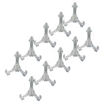 Kit com 10 Suportes Acrílico Transparente Para Prato 15cm Kit com 10 Suportes Acrílico Transparente Para Prato 15cm