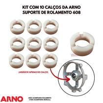 Kit com 10 suportes/Calço ARNO de rolamento 608 substitui Buchas