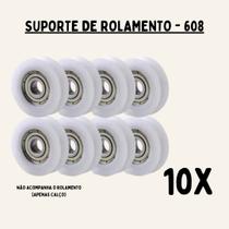 Kit com 10 suportes/Calço de rolamento 608 substitui Buchas