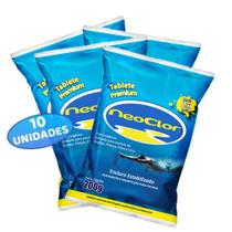 Kit com 10 Tabletes De Cloro Premium Neoclor Pastilha Para Tratamento De Piscinas Kit com 10 Tabletes De Cloro Premium Neoclor Pastilha Para Tratamento De Piscinas
