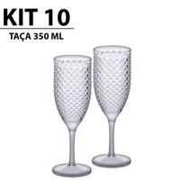 Kit com 10 Taças de Champagne Luxxor Transparente 350ml - Paramount