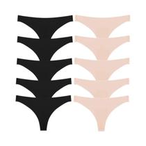 Kit com 10 Tangas de Cetim Sem Costura - Lingerie Sexy e Confortável