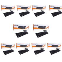 Kit Com 10 Teclado Usb Com Fio Abnt2 Office Computador Pc Revenda