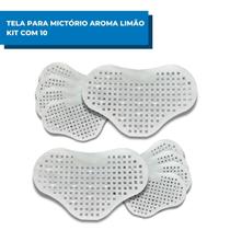 Kit Com 10 Telas Para Mictório Limão Trilha Aromatizante Cheirinho Tapete Para Banheiro