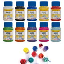 Kit com 10 Tintas Pva Fosca P/ Artesanato 37ml