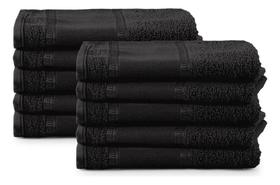 Kit Com 10 Toalhas Lavabo Pretas 29Cm X 45Cm Para Academia