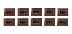 Kit Com 10 Tomada Para Moveis Margirius 2P+T Marrom 20A 250V