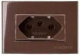 Kit Com 10 Tomada Para Moveis Margirius 2P+T Marrom 20A 250V Kit Com 10 Tomada Para Moveis Margirius 2P+T Marrom 20A 250V