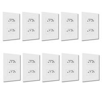 Kit Com 10 Tomadas Dupla Home 10a Com Placa Branca - B.lux