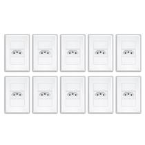 Kit Com 10 Tomadas Padrão 2p+T 20A Com Placa Evidence - Fame