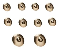 Kit Com 10 Un Prato 10 Mem Bronze Splash Bateria