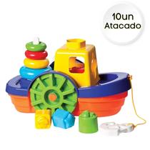 Kit Com 10 Unidades Barco Didático Brinquedo Educativo Mercotoys