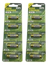 Kit Com 10 Unidades Bateria Pilha 12v 27a Alcalina Controle Alarme Portão Qualidade Premium Kit Com 10 Unidades Bateria Pilha 12v 27a Alcalina Controle Alarme Portão Qualidade Premium
