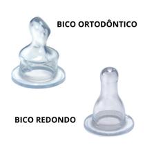 Kit com 10 unidades de Bico Mamadeira Universal 100% Silicone Redondo ou Ortodôntico Kit com 10 unidades de Bico Mamadeira Universal 100% Silicone Redondo ou Ortodôntico