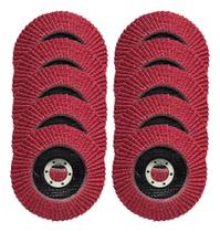 Kit Com 10 Unidades Disco De Lixa Flap 4.1/2 Pol. Grão 40 Co