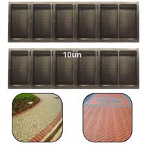 Kit com 10 unidades forma plastica dupla 20x10x6 molde geminada piso retangular tijolinho
