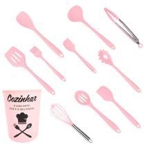Kit com 10 Utensílios de Cozinha + pote de armazenamento: Conjunto de Colheres de Silicone Premium Kit com 10 Utensílios de Cozinha + pote de armazenamento: Conjunto de Colheres de Silicone Premium
