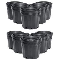 Kit com 10 Vasos para Mudas 11L Preto Plastico