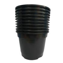 Kit com 10 vasos plásticos super resistentes preto - pote 20