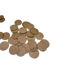 Kit Com 100 Bolachas 5 Cm Com 1 Furo Mdf Crú Círculo Aplique