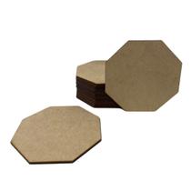 Kit Com 100 Bolachas 6 cm Oitavada Placa Chapa MDF 3mm