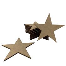 Kit Com 100 Bolachas 9 cm Estrela Chapa Placa MDF 3mm Kit Com 100 Bolachas 9 cm Estrela Chapa Placa MDF 3mm