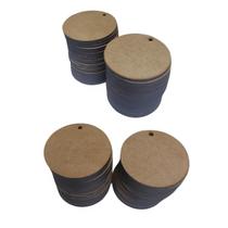 Kit Com 100 Bolachas Com 1 Furo Mdf Crú Círculo