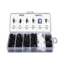 Kit com 100 Clipes de Para-choque para Carro - Tipo Push