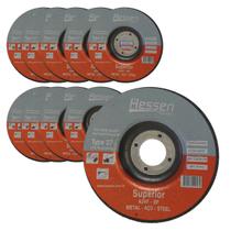 Kit com 100 Disco de Desbaste Abrasivo 4.1/2 x 1/4 x 7/8 A24RBF Hessen