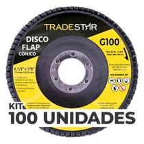 Kit Com 100 Disco Flap Conico 4.1/2 X 7/8 Fds115-100Fc Z101 Kit Com 100 Disco Flap Conico 4.1/2 X 7/8 Fds115-100Fc Z101