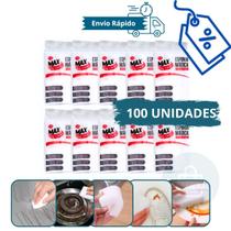 Kit com 100 Esponjas Mágicas Multiuso de Melamina - Limpa Tudo, Tira Ferrugem e Manchas em Sofá Kit com 100 Esponjas Mágicas Multiuso de Melamina - Limpa Tudo, Tira Ferrugem e Manchas em Sofá