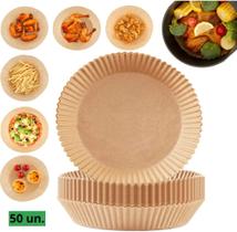 Kit com 100 Formas Descartáveis de Papel para Air Fryer Forro Antiaderente para Fritadeiras à Ar