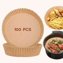 Kit Com 100 Formas Descartáveis De Papel Para Air Fryer, Forro Antiaderente Para Fritadeiras à ar
