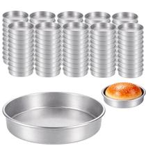 Kit Com 100 Formas Pão De Hambúrguer Brioche 11,5x2,5cm Em Alumínio Fundo Fixo Para Forno Cozinha Padaria