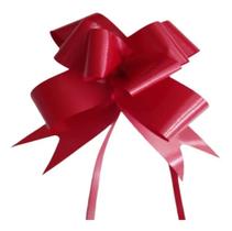 Kit Com 100 Laço Mágico Abre Fácil 16mm 39cm Vermelho